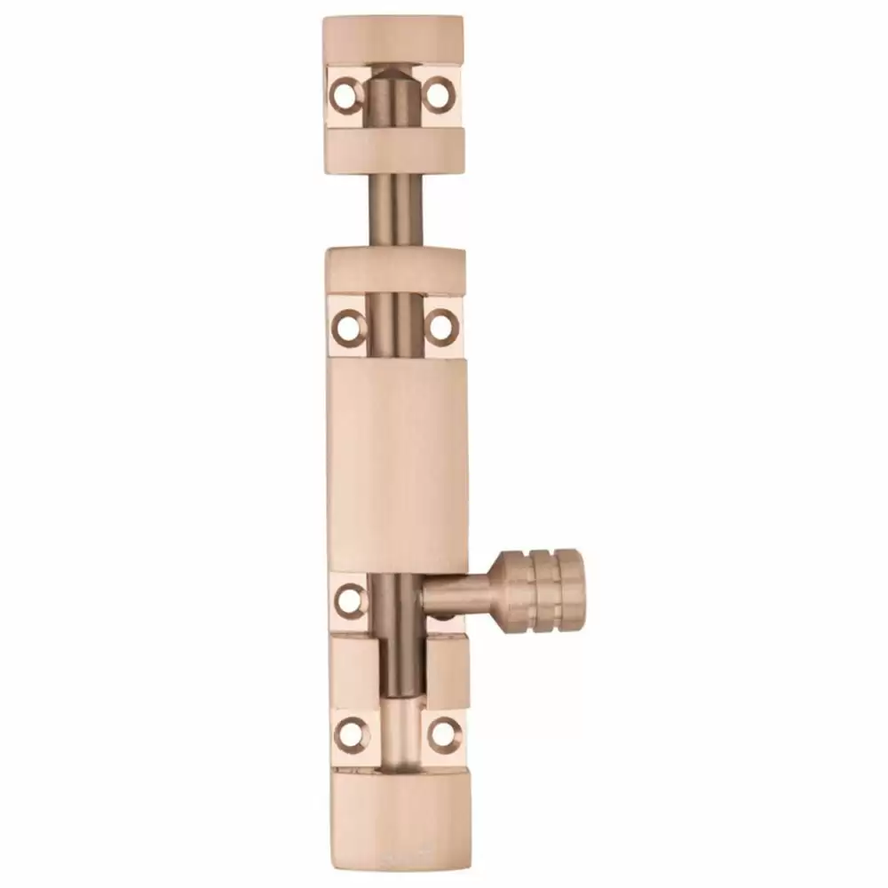 Atom Locks TB002-RG-04 inch Aluminium Decorative Tower Bolt- Rose Gold Finish