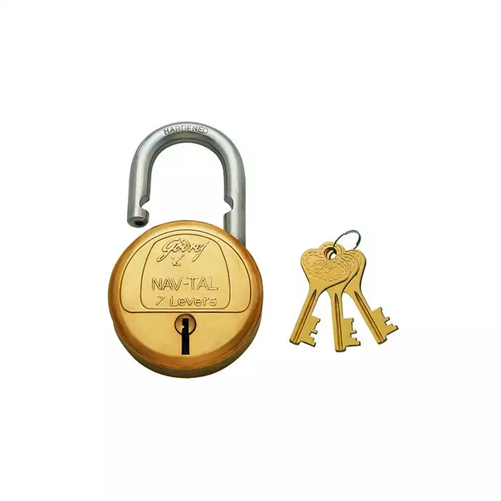 Godrej Nav-Tal 7 Lever Hardened Padlock with 3 Keys - Blister Set- [3062]