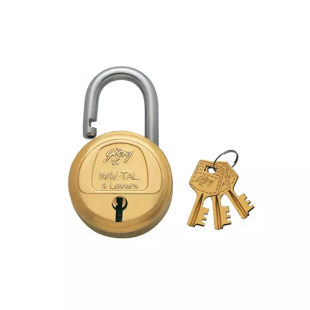 Godrej Nav-Tal 5 Lever Padlock with 3 Keys Set- [3277]