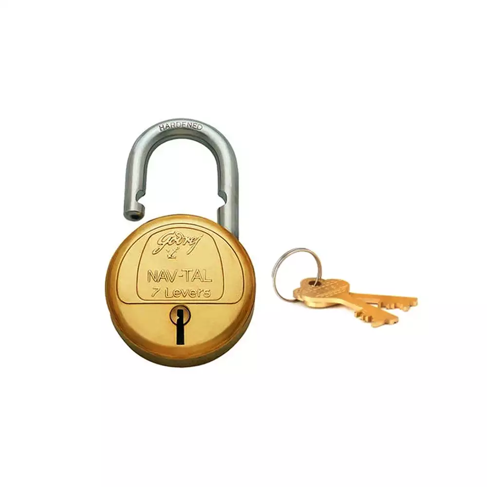 Godrej Nav-Tal 7 Lever Hardened Padlock with 2 Keys Set- [3290]