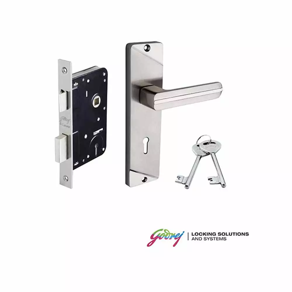 Godrej 6067 ELC 7 KY Handle on Plate Door Handleset With Satin Finish