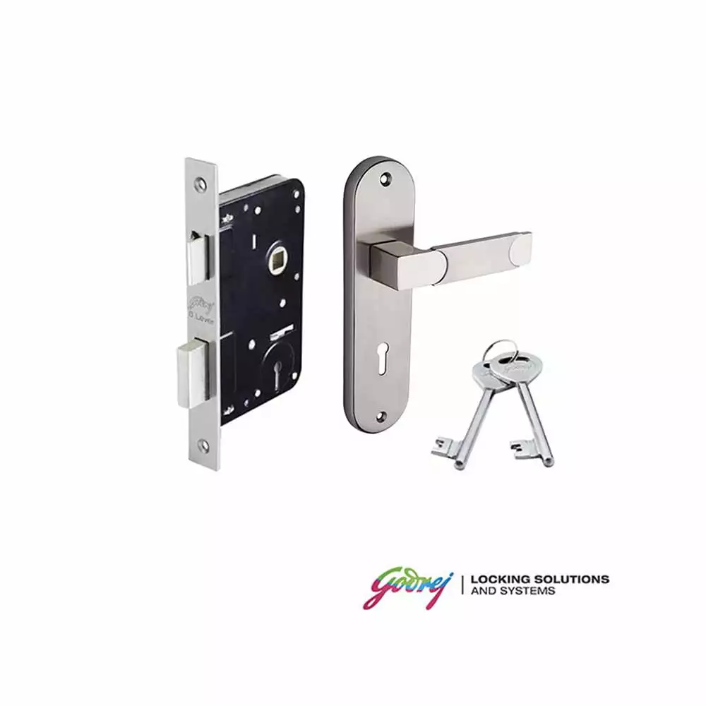 Godrej 6068 ELC 8 KY Handle on Plate Door Handleset With Satin Finish