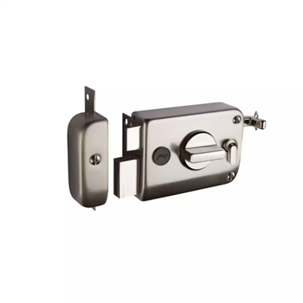 Godrej Rim Lock - Ultra XL + Twinbolt 1CK Satin Steel