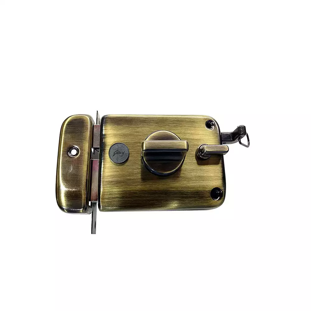 Godrej Rim Lock - Ultra XL + Twinbolt 1CK Antique Brass