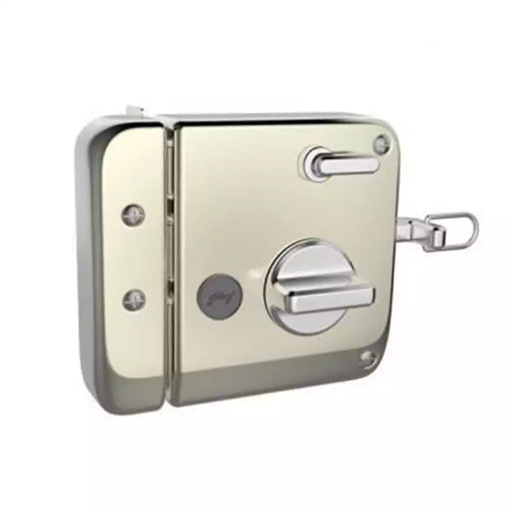 Godrej Rim Lock - Ultra XL + Tribolt 1CK Outside Opening Satin Steel