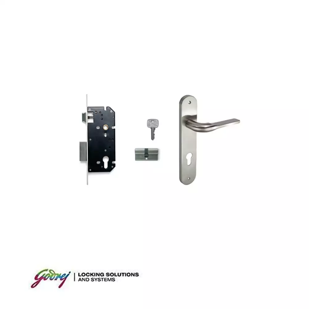 Godrej 6230 NEH 11 9.5 Inch CY Handle on Plate Both Side Key Door Handleset With Lock Body