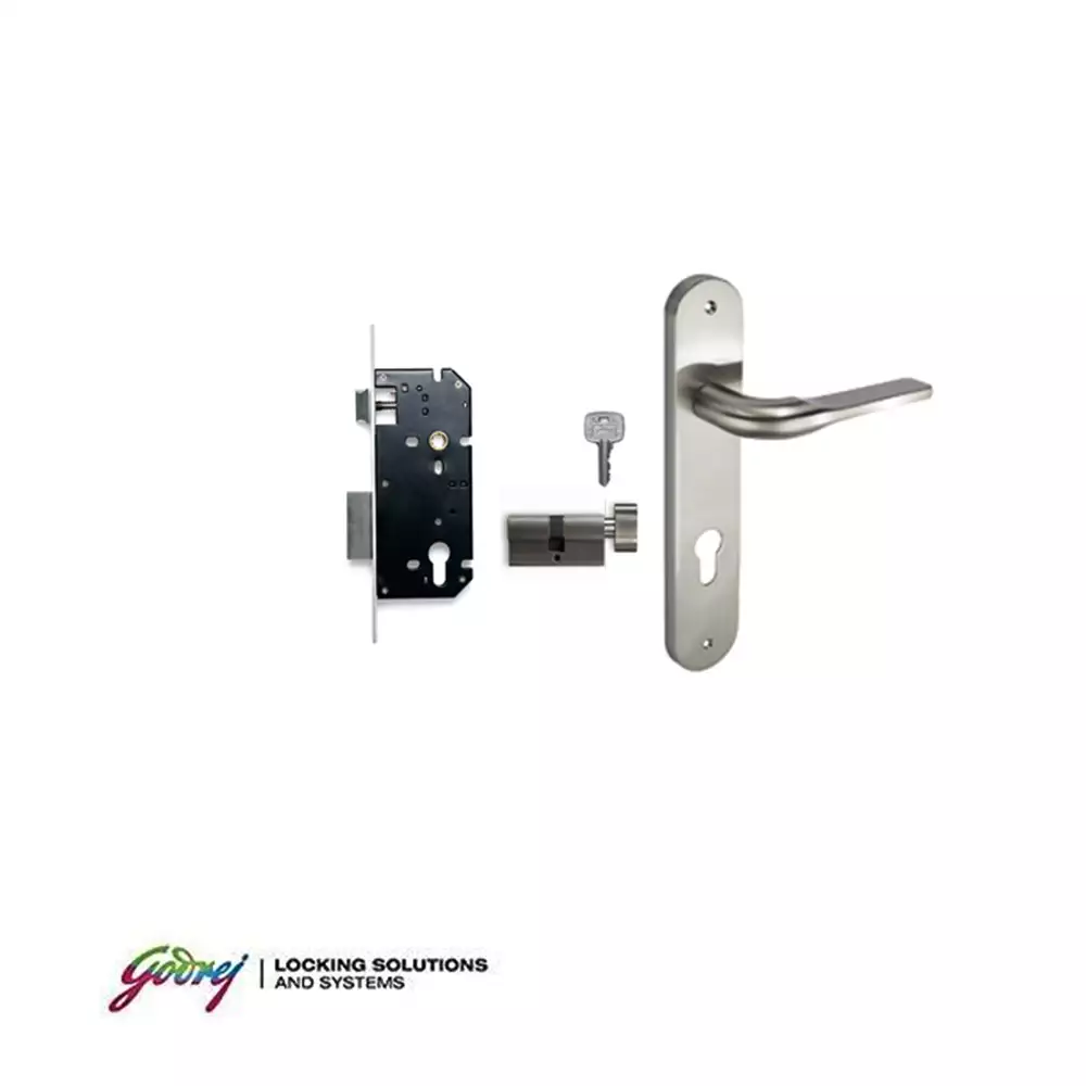 Godrej 6231 NEH 11 9.5 Inch CY Handle on Plate One Side Key & One Side Knob Door Handleset With Lock Body