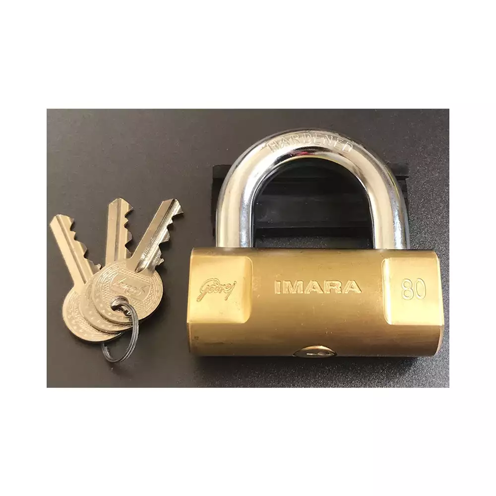 Godrej Premium Imara 80 mm Padlock with 3 Keys Set- [6248]