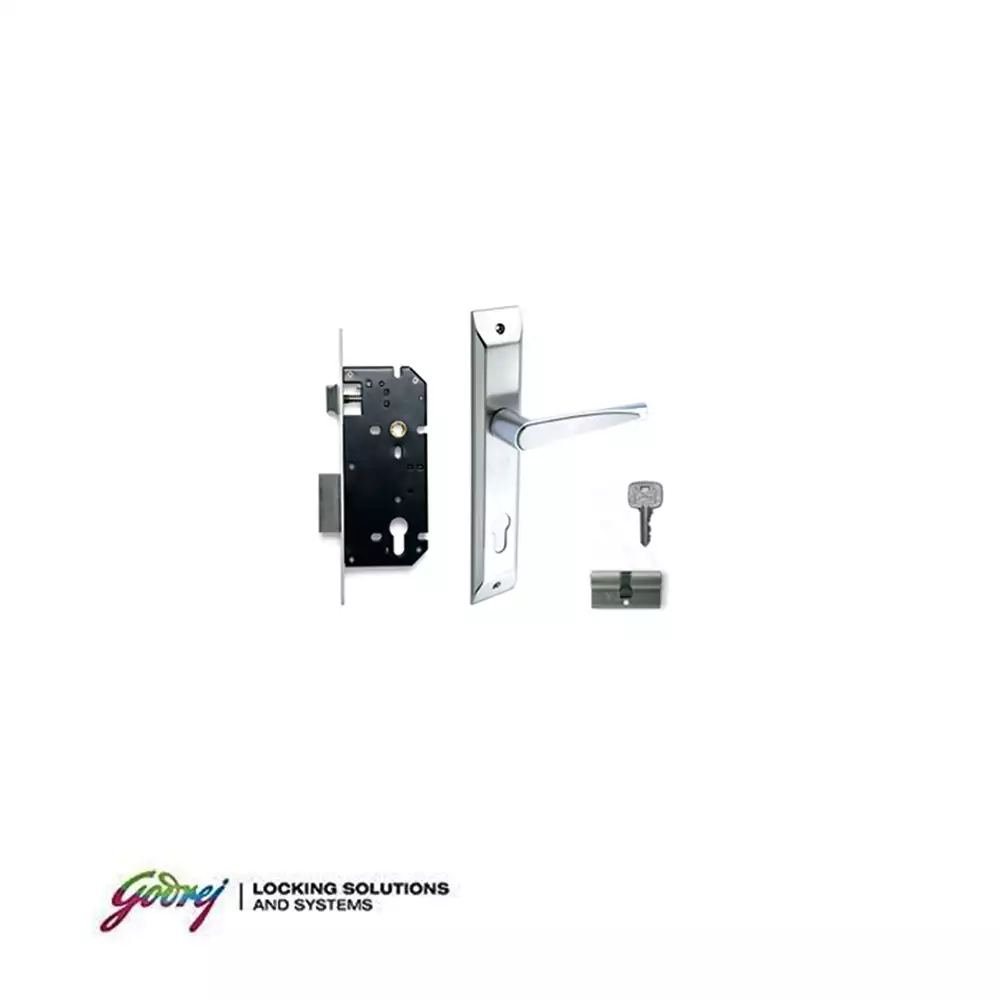 Godrej 6689 NEH 9 8 Inch CY Handle on Plate One Side Key & One Side Knob Door Handleset With Lock Body