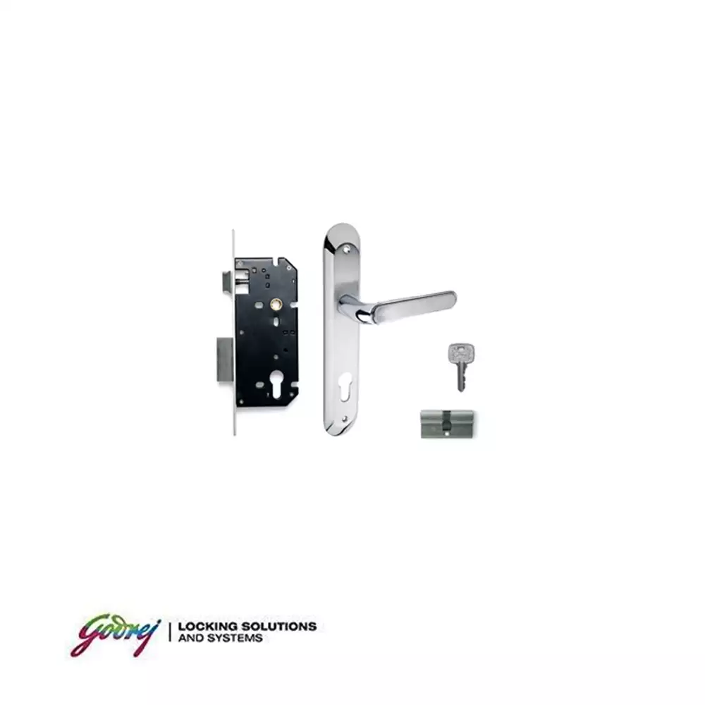 Godrej 6695 NEH 10 8 Inch CY Handle on Plate Both Side Key Door Handleset With Lock Body