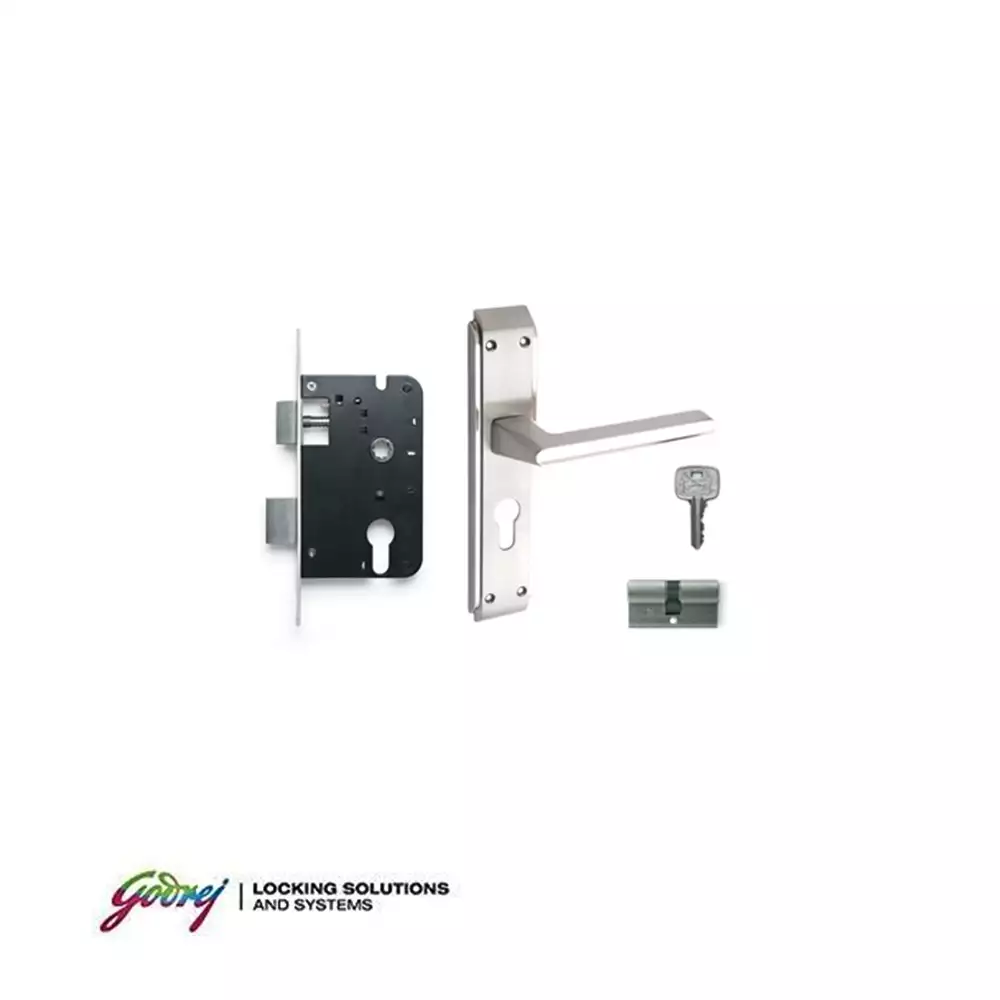 Godrej 6756 NEH 7 8 Inch CY Handle on Plate One Side Key & One Side Knob Door Handleset With Lock Body