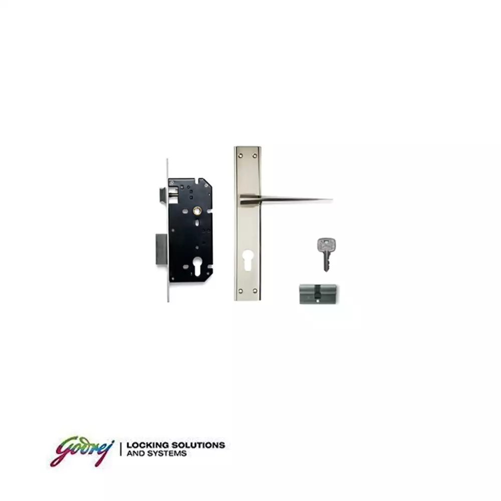 Godrej 6760 NEH 8 9.5 Inch CY Handle on Plate One Side Key & One Side Knob Door Handleset With Lock Body