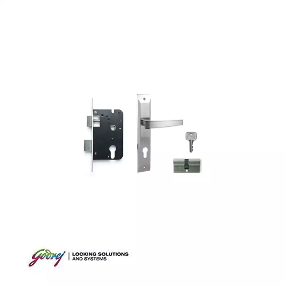 Godrej 7116 NEH 6 8 Inch CY Handle on Plate One Side Key & One Side Knob Door Handleset With Lock Body