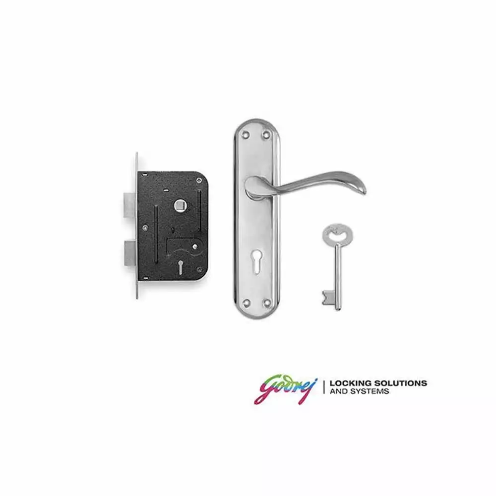 Godrej 7295 Venus KY Handle on Plate Door Handleset With - Satin Finish