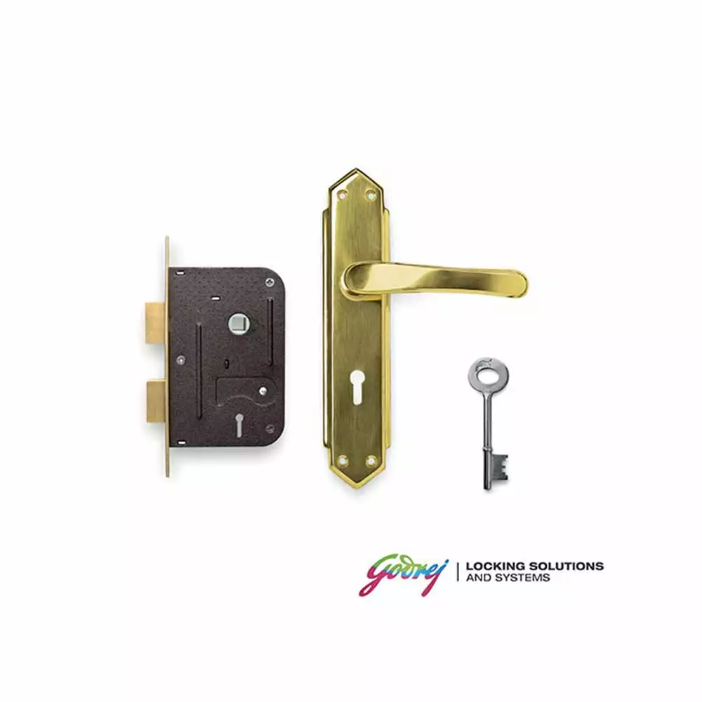 Godrej 7296 Décor KY Handle on Plate Door Handleset With 6 Lever Mortise Lock