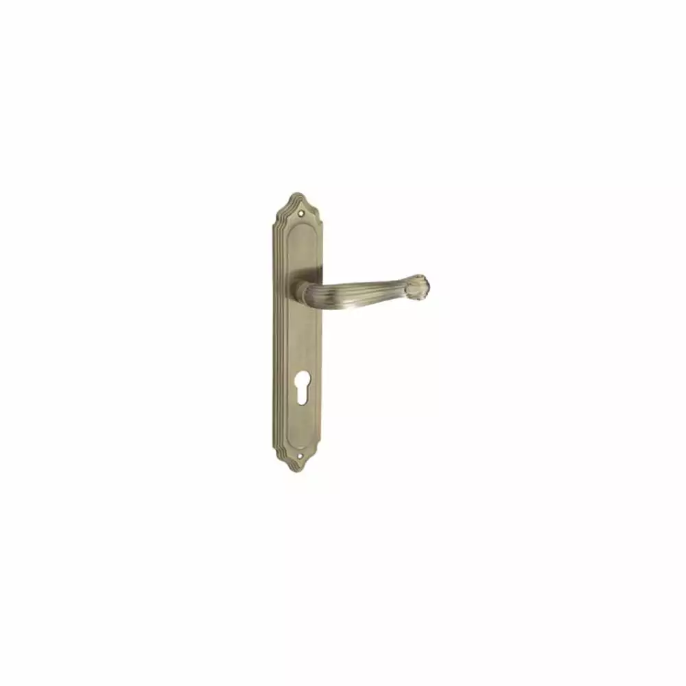 Godrej 7526 SEC 2 9.5 Inch CY Handle on Plate Door Handleset With Both Side Key - Antique Brass Finish