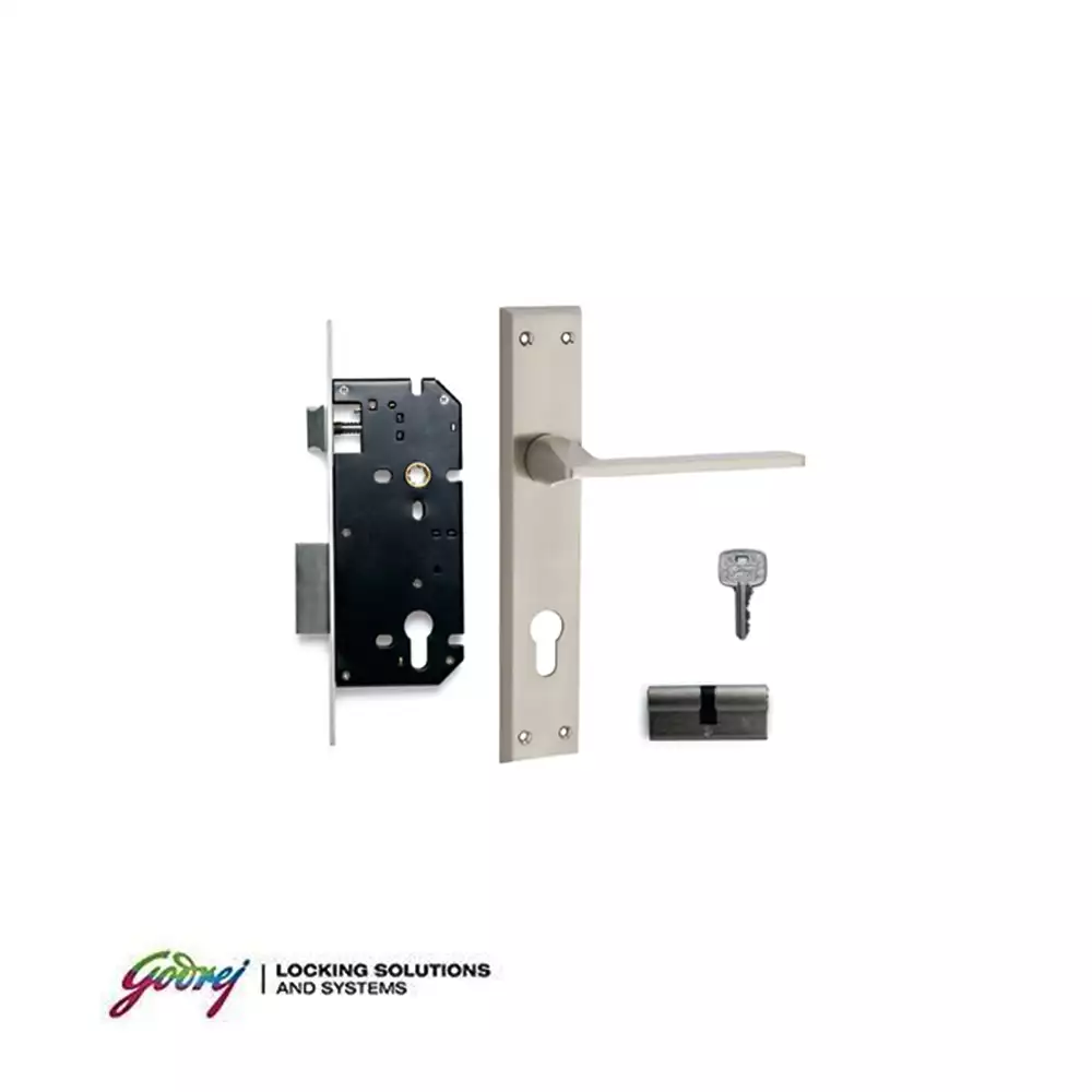 Godrej 7558 NEH 4 9.5 Inch CY Handle on Plate Both Side Key Door Handleset With Lock Body