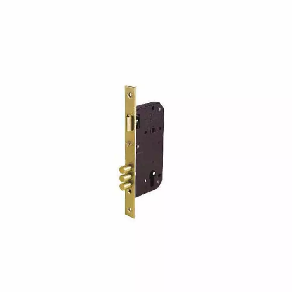 Godrej Euro Profile Mortise Lock - 240 mm 3 bolt Lock Body (Brass Finish)