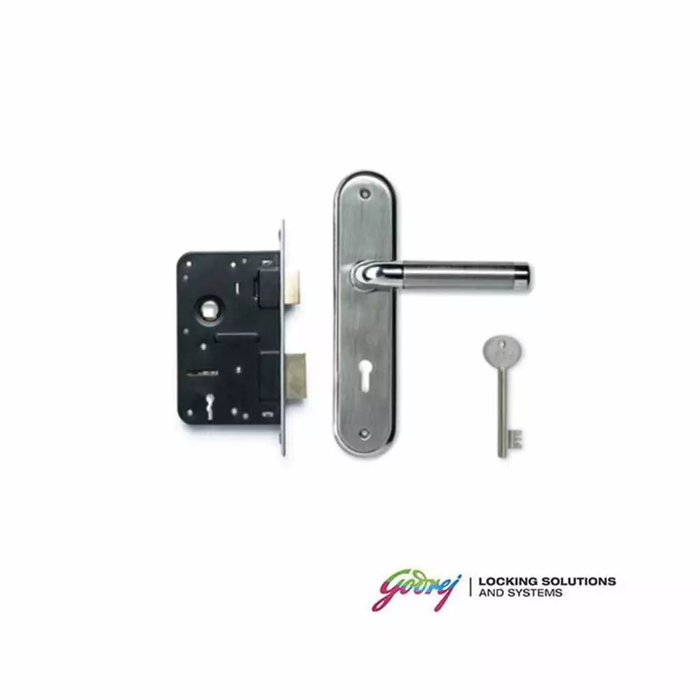 Godrej 8082 Oliver KY Handle on Plate Door Handleset With Satin Finish