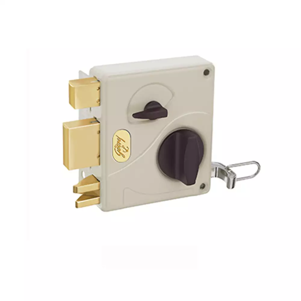 Godrej Rim Lock - Ultra Tribolt 1CK Outside Opening Beige Brown (Carton)