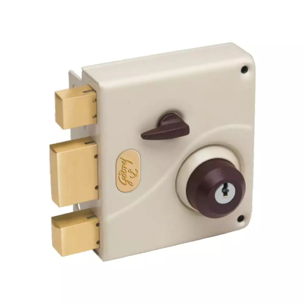 Godrej Rim Lock - Ultra Tribolt 2C Deadbolt Beige Brown (Carton)