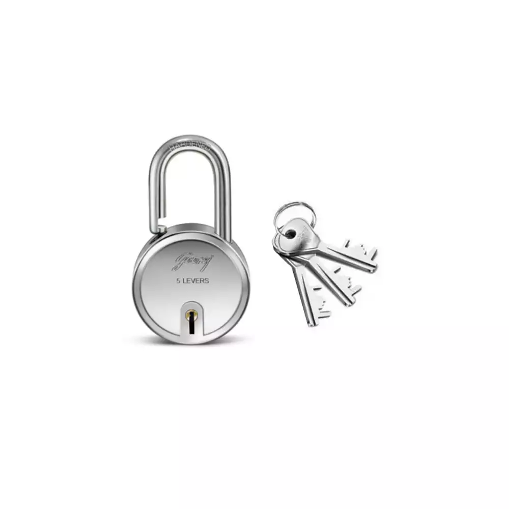 Godrej Round 5 Lever Padlock with 3 Keys Set- [8147]