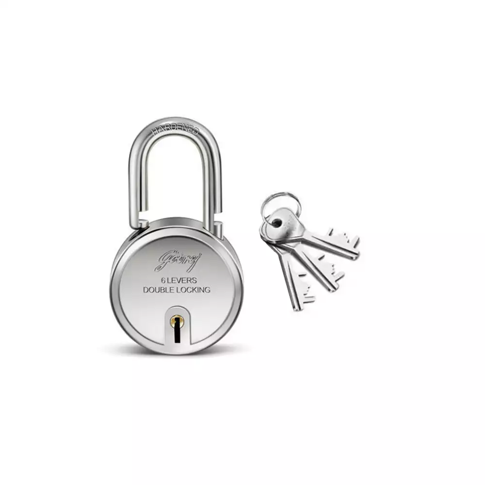 Godrej Round 6 Lever Padlock with 3 Keys Set- [8148]