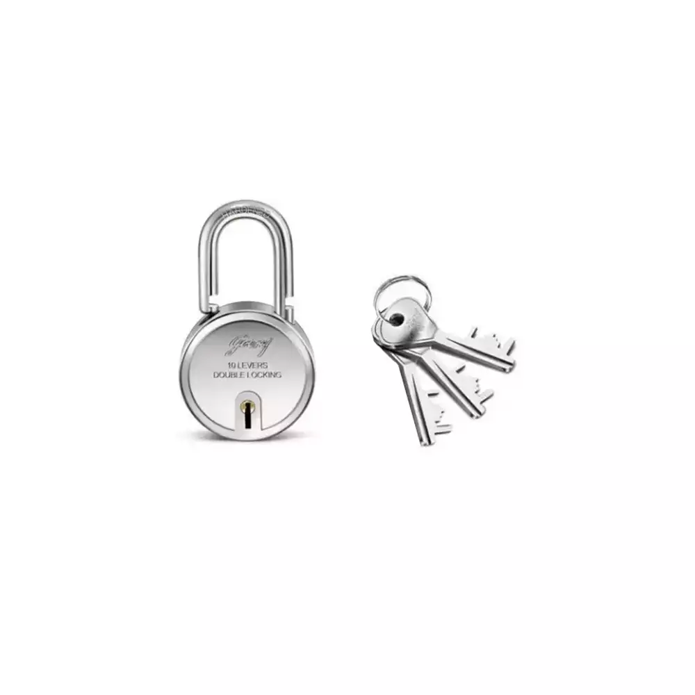 Godrej Round 10 Lever Padlock with 3 Keys Set- [8150]