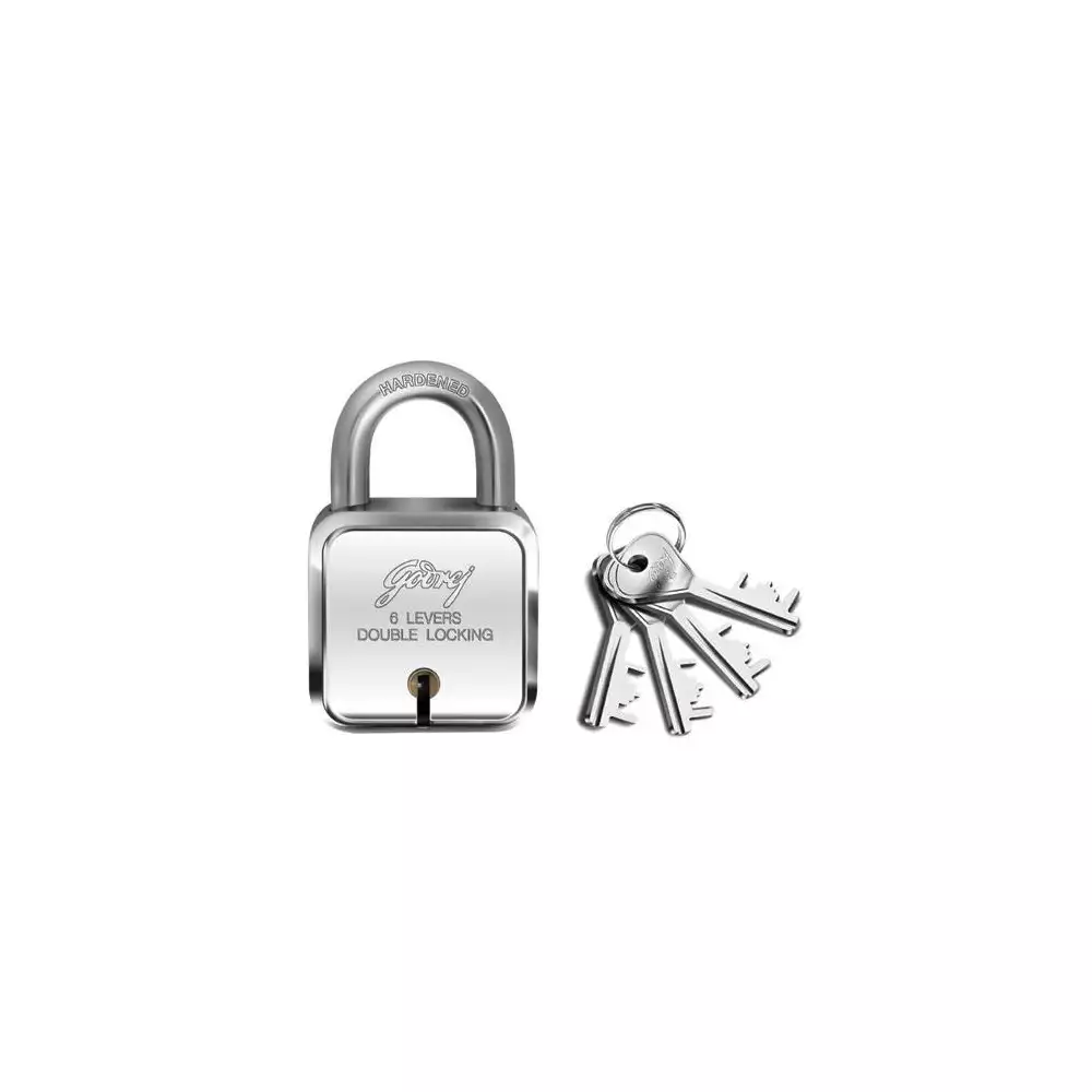 Godrej Square 6 Lever Padlock with 4 Keys Set- [8151]