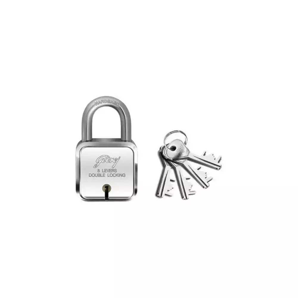 Godrej Square 8 Lever Padlock with 4 Keys Set- [8154]