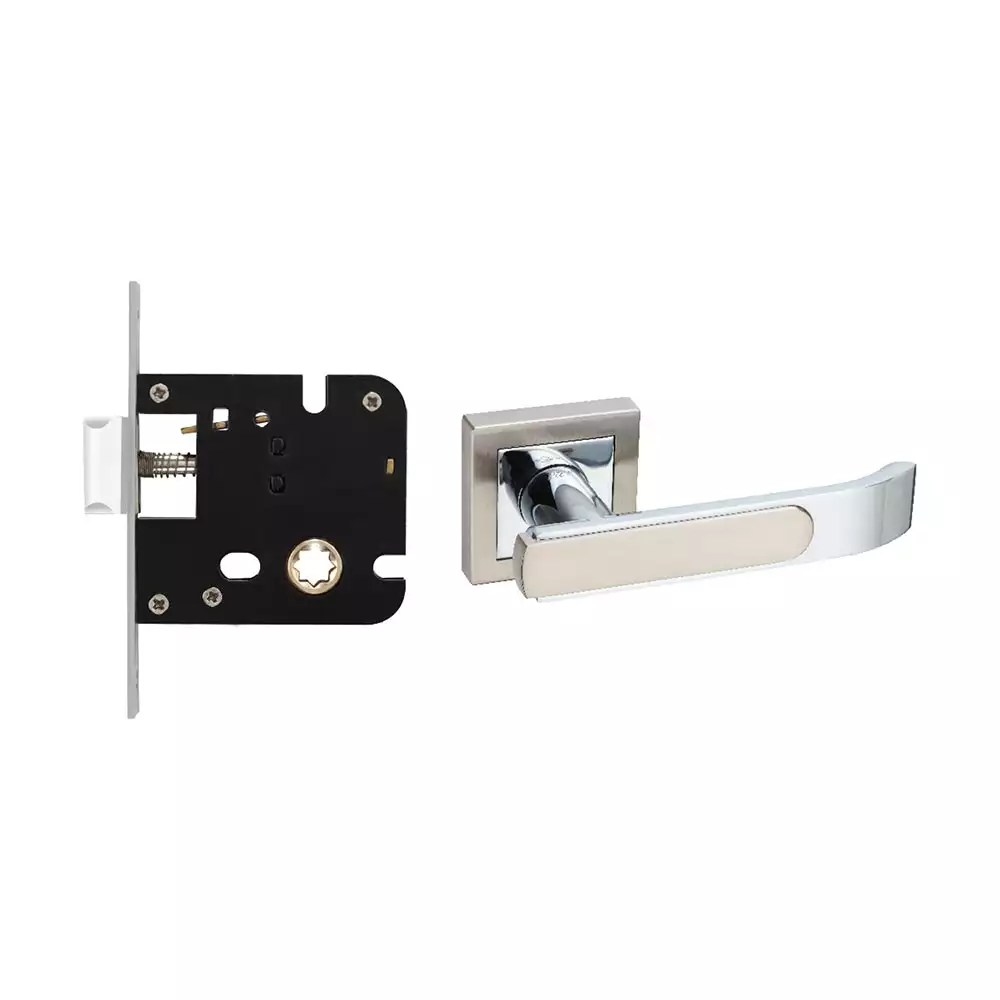 Godrej 8221 Gloria Handle on Rose Door Handleset With Baby Latch