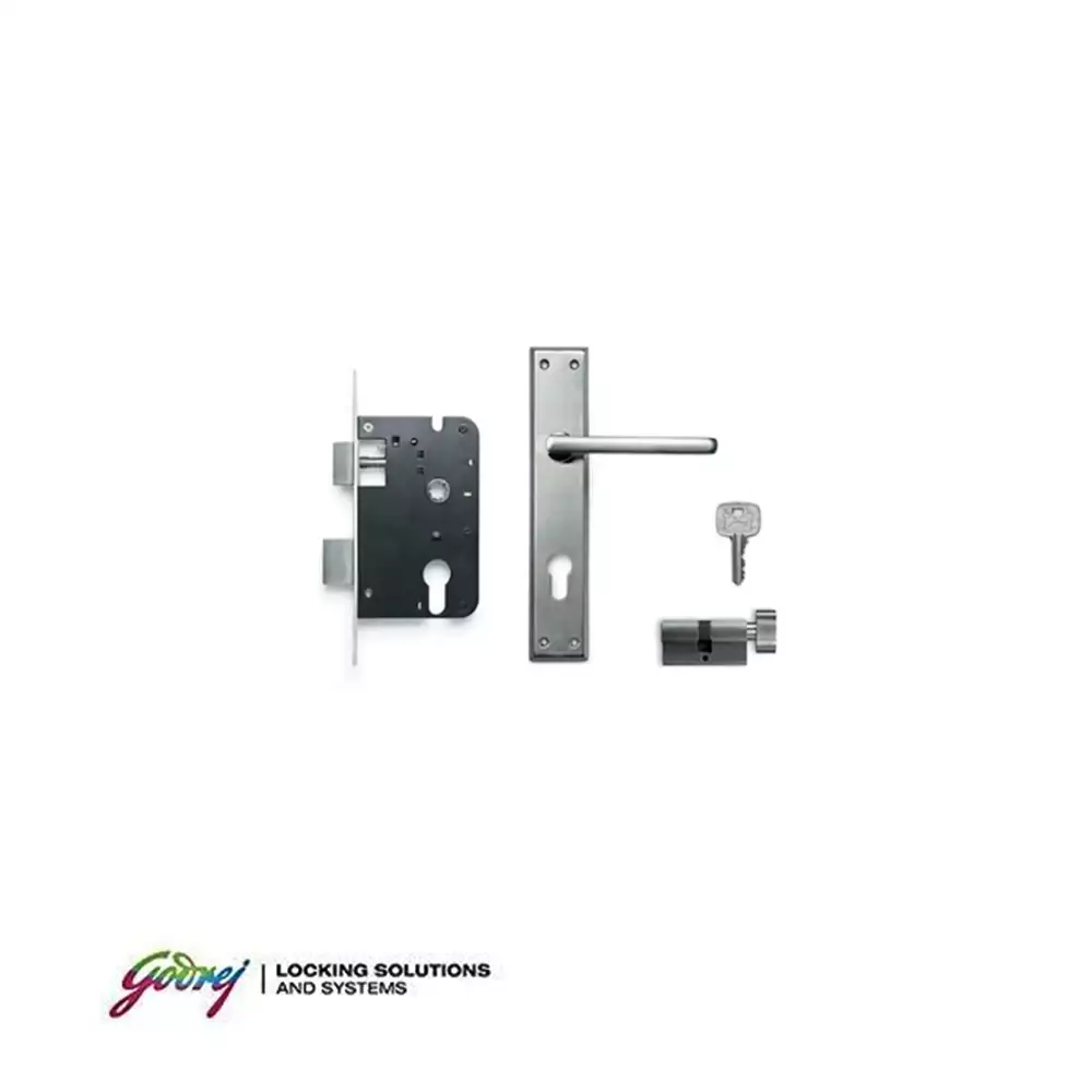 Godrej 8311 Matiz 8 Inch CY Handle on Plate One Side Key & One Side Knob Door Handleset With Lock Body