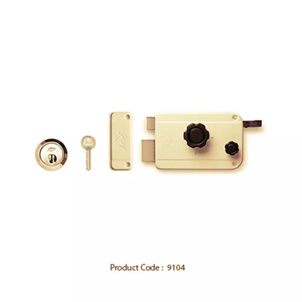 Godrej Pin Cylinder Rim Lock 1CK - Inside Opening Beige Brown