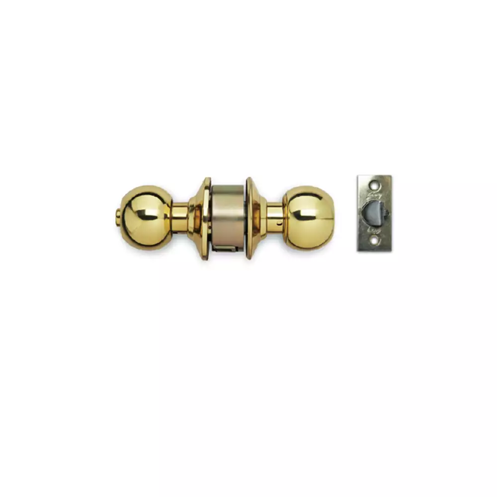 Godrej Polished Brass Keyless Cylindrical Lock Set for Bathroom Doors