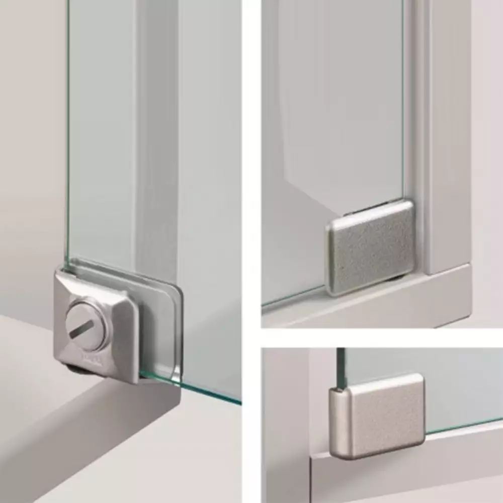 Hettich Assorted Glass Door Hinge for inset door - ET 150 Nickel Matt 