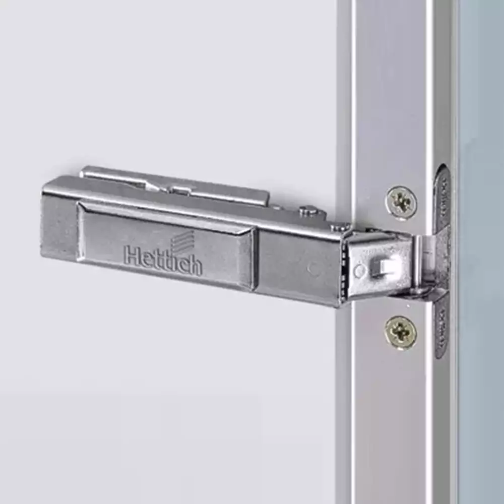 Hettich Intermat 9935 TH22/L Concealed Hinge for 16-43 mm Thick Cabinet Door - Base 8 (Crank 5°) with Mounting Plate (D 0 mm)