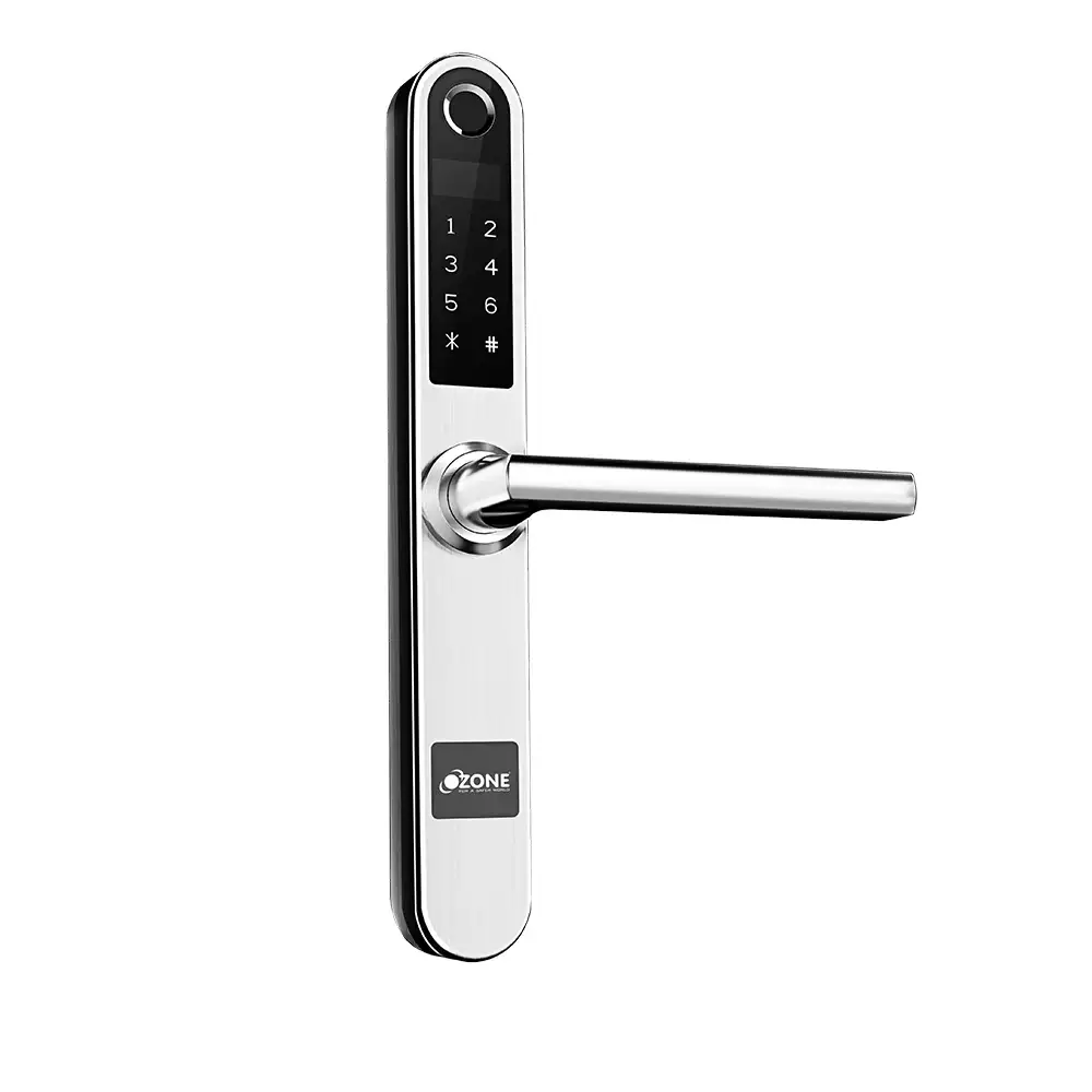 Ozone ODWL-04 STD SSS Narrow Style Smart Door Lock for Homes Offices Other Commercial Spaces With Fingerprint, Pin & RFID Access, Silver (1 Year Warranty)