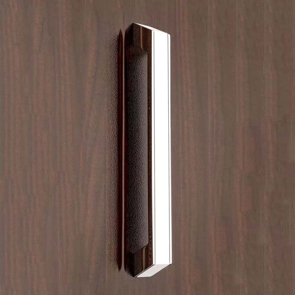 Main Door Handle V-112 - Chrome Plating/Walnut 300mm - Vittoria