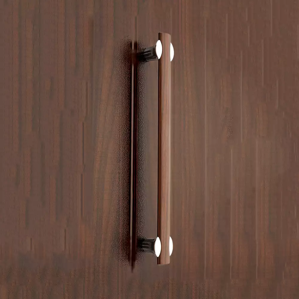 Main Door Handle V-118 - Chrome Plating/Walnut 300mm - Vittoria