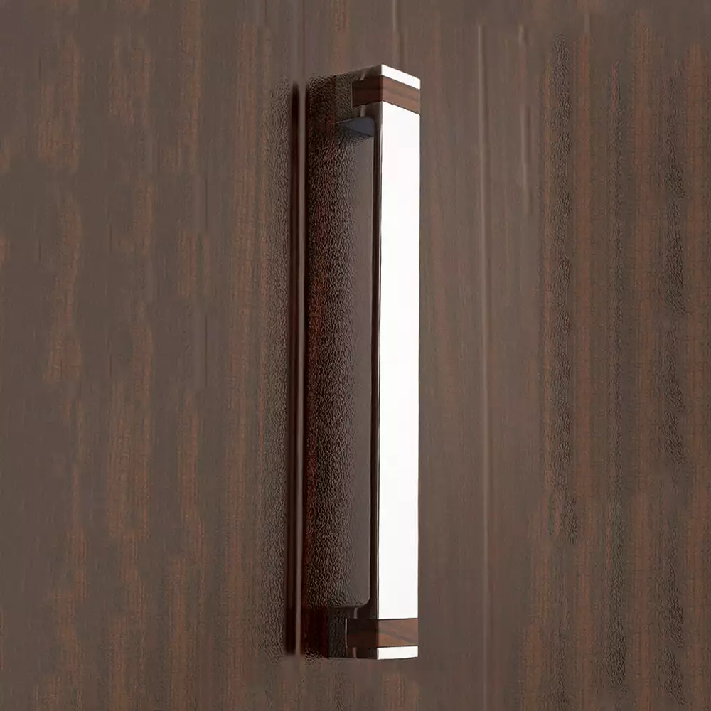 Main Door Handle V-119 - Chrome Plating/Walnut 300mm - Vittoria