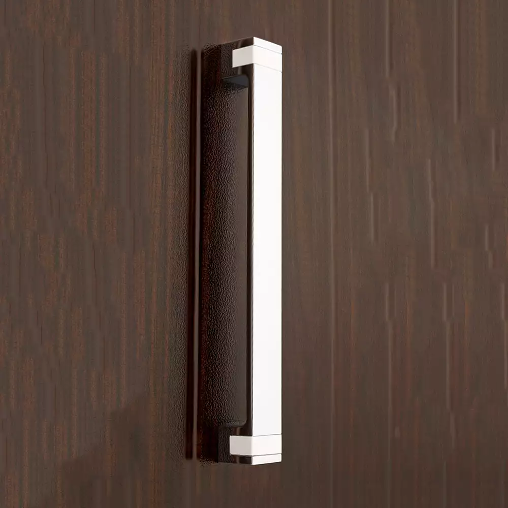 Main Door Handle V-119 - Chrome Plating/White 300mm - Vittoria