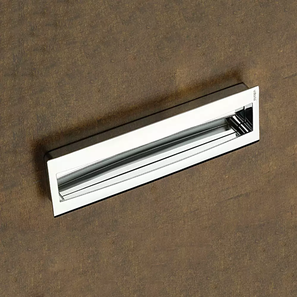 Vittoria V-135 Zinc Flush Type Drawer Handles, 288 mm - Chrome Plated