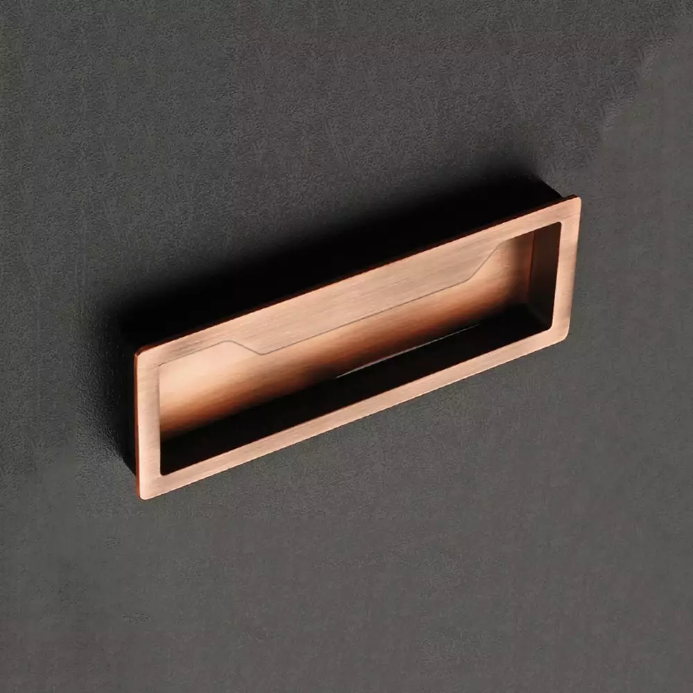 Vittoria V-111 Zinc Flush Type Drawer Handles, 288 mm - Antique Copper