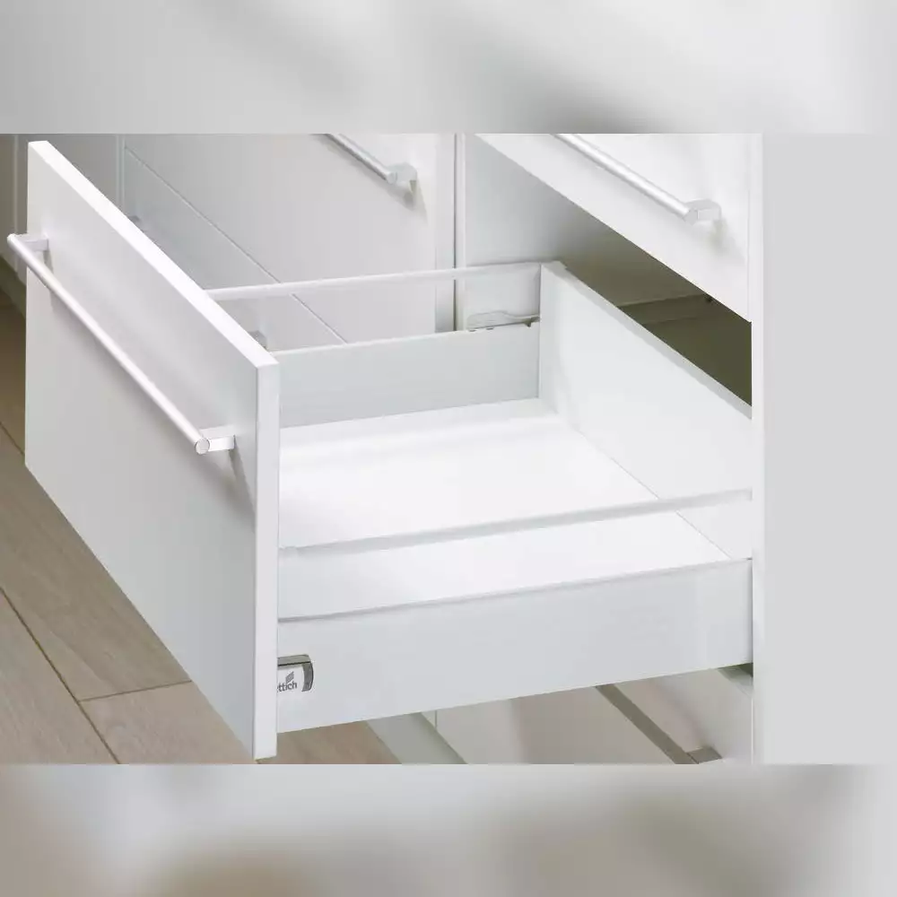 Hettich ArciTech White 500 mm pot & pan with railing Drawer System Set ( 40 kg ), Height 186 mm