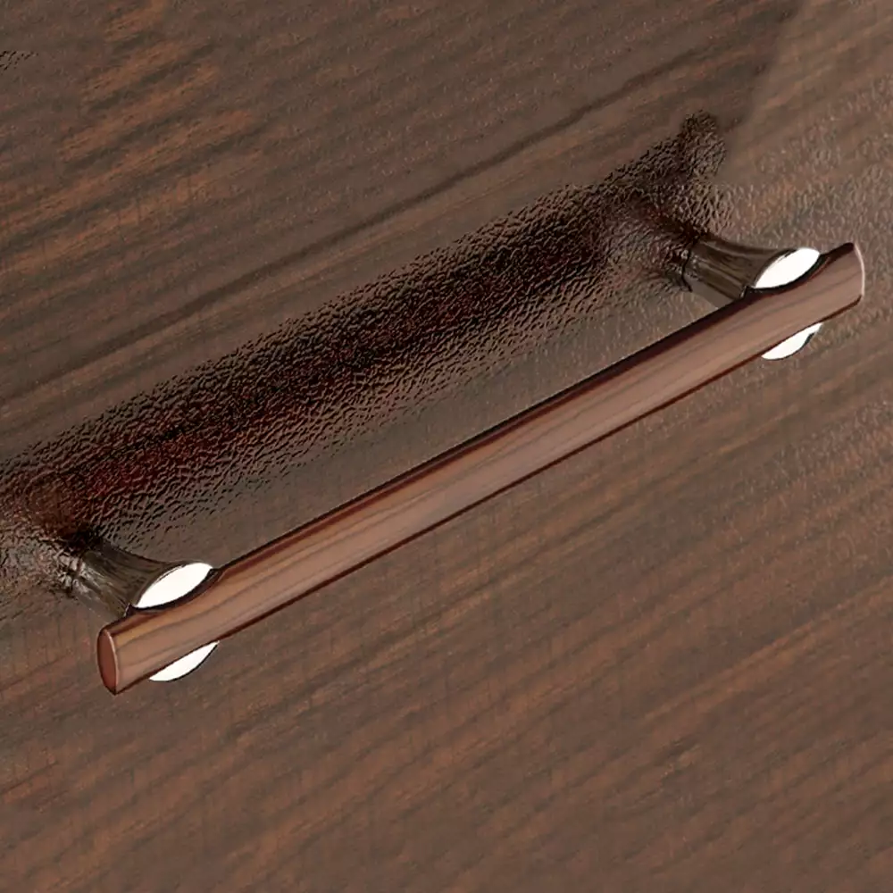 Vittoria V-118 Zinc Regular Drawer Handles, 224 mm - CP/Walnut