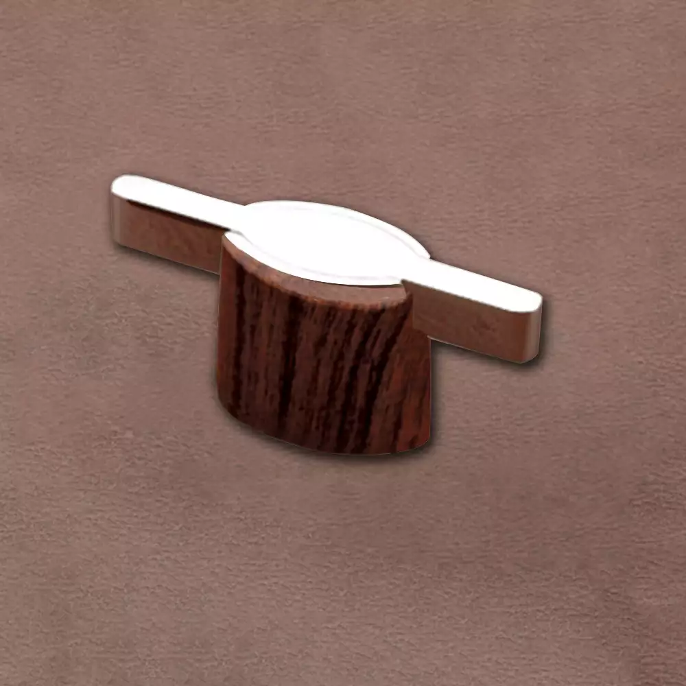 V-123 Drawer Knob  Chrome Plating - Walnut - Vittoria