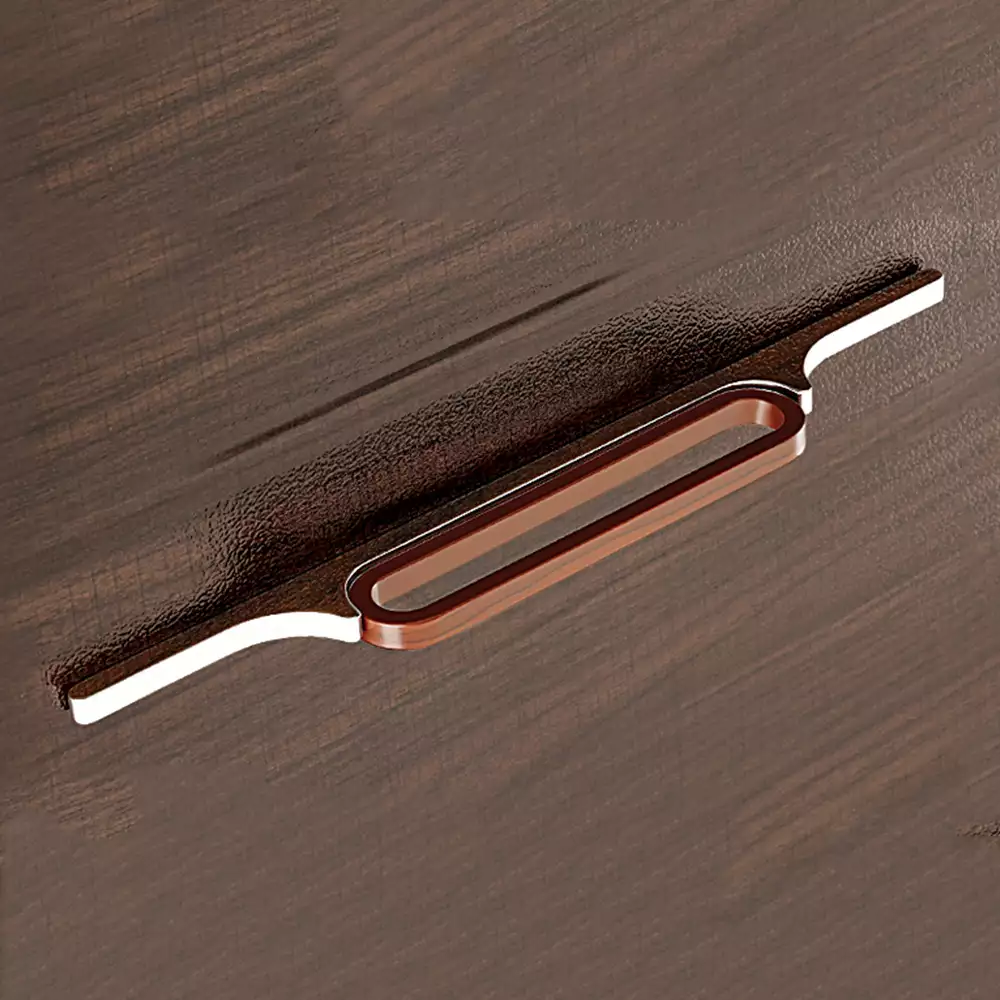 Vittoria V-125 Zinc Designer Drawer Handles, 224 mm - CP/Walnut