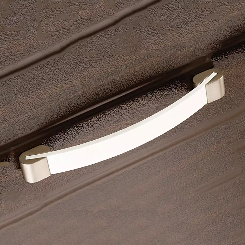 Vittoria V-127 Zinc Designer Drawer Handles, 256 mm - SS Matt/White