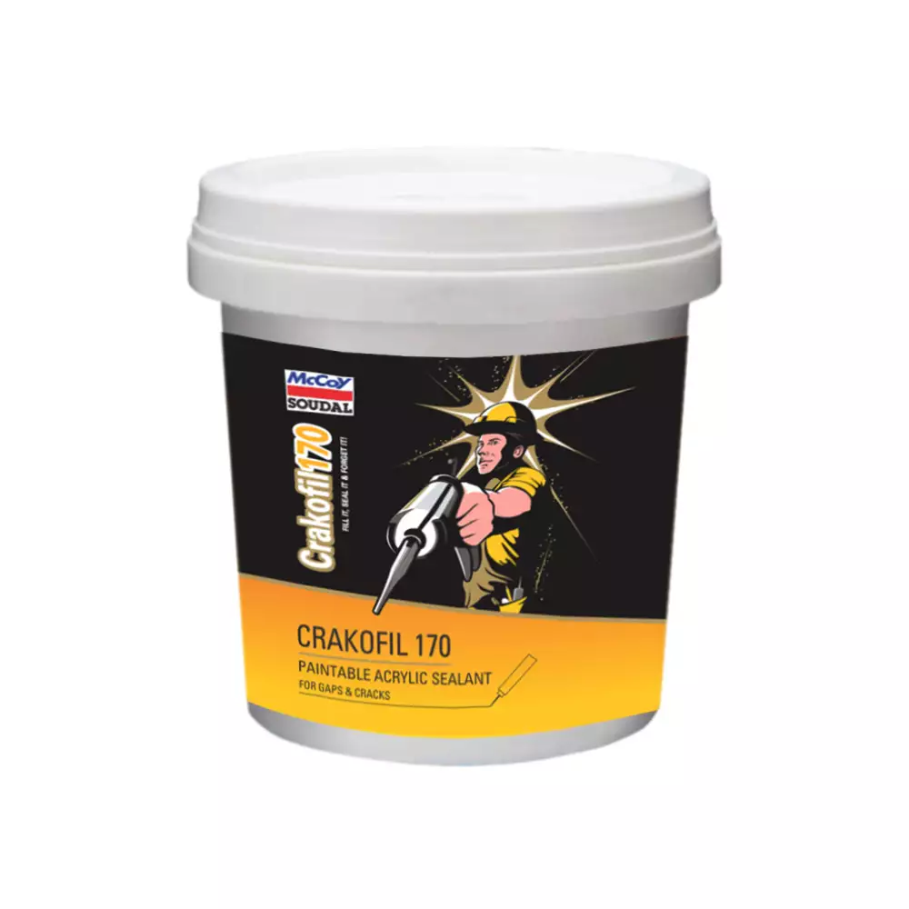 McCoy Soudal Crack Ko Fill 170 Siliconized Paintable Acrylic Sealant - White (1 Kg) 