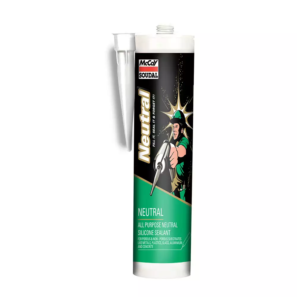 McCoy Soudal Neutral Silicone Sealant - Black (250 Gram)